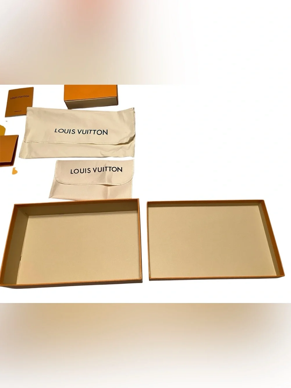 Lot Empty Gucci/ Louis Vuitton Gift Boxes Dust Bags Shopping Bags Cards